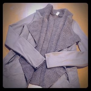 Brown Sherpa lined cardigan